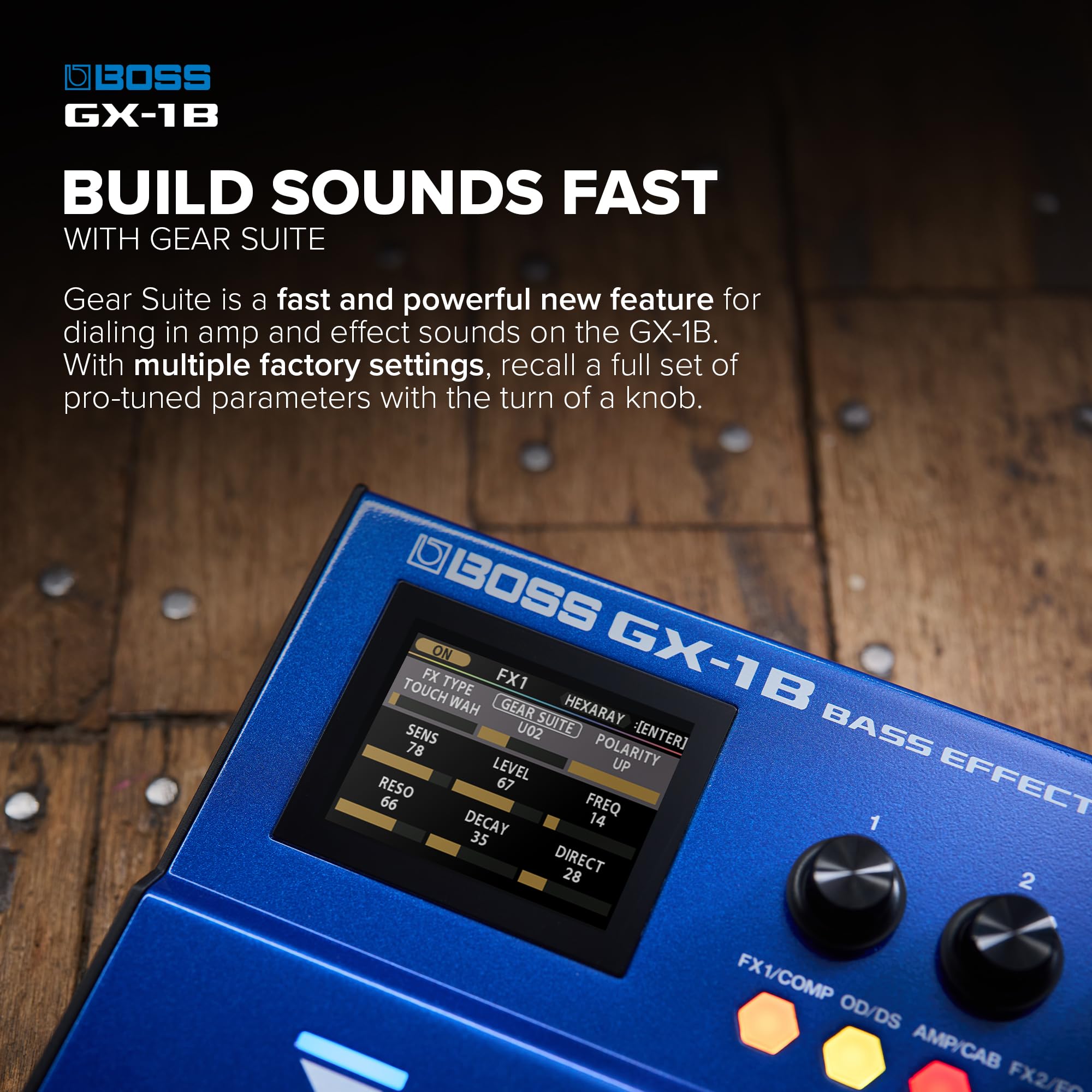 BOSS GX-1B | Ultra-Portable Bass Effects Processor | Packed with